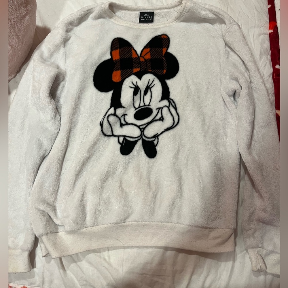 Disney Fuzzy Minnie Mouse Sweatshirt